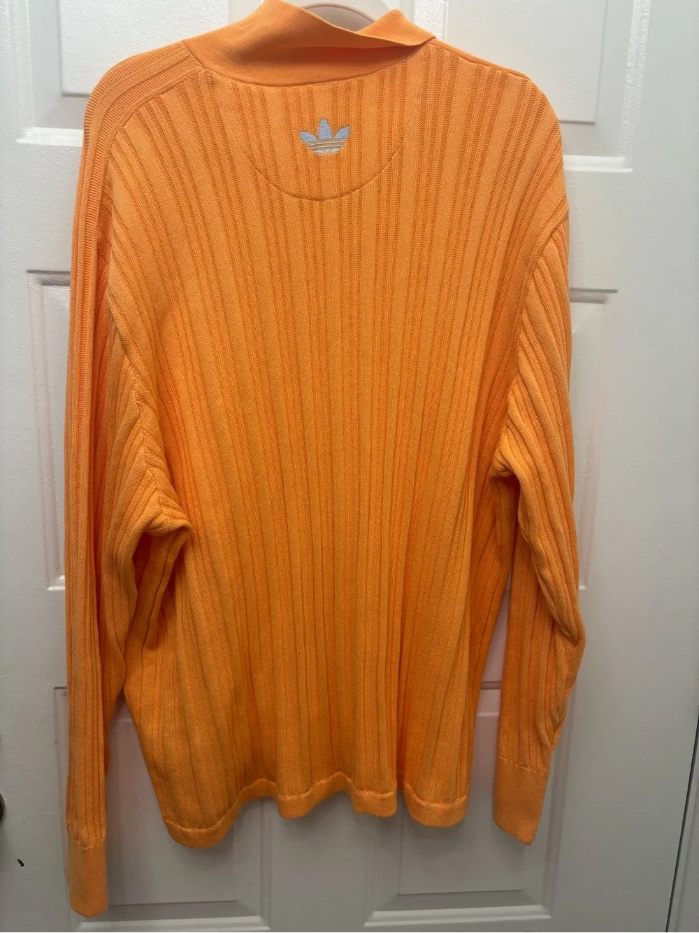 Vintage Retro Adidas x Pharrell Human Race Soccer Sports Knit LS Jersey Orange